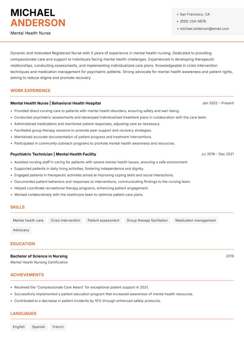 Registered Nurse Resume Template