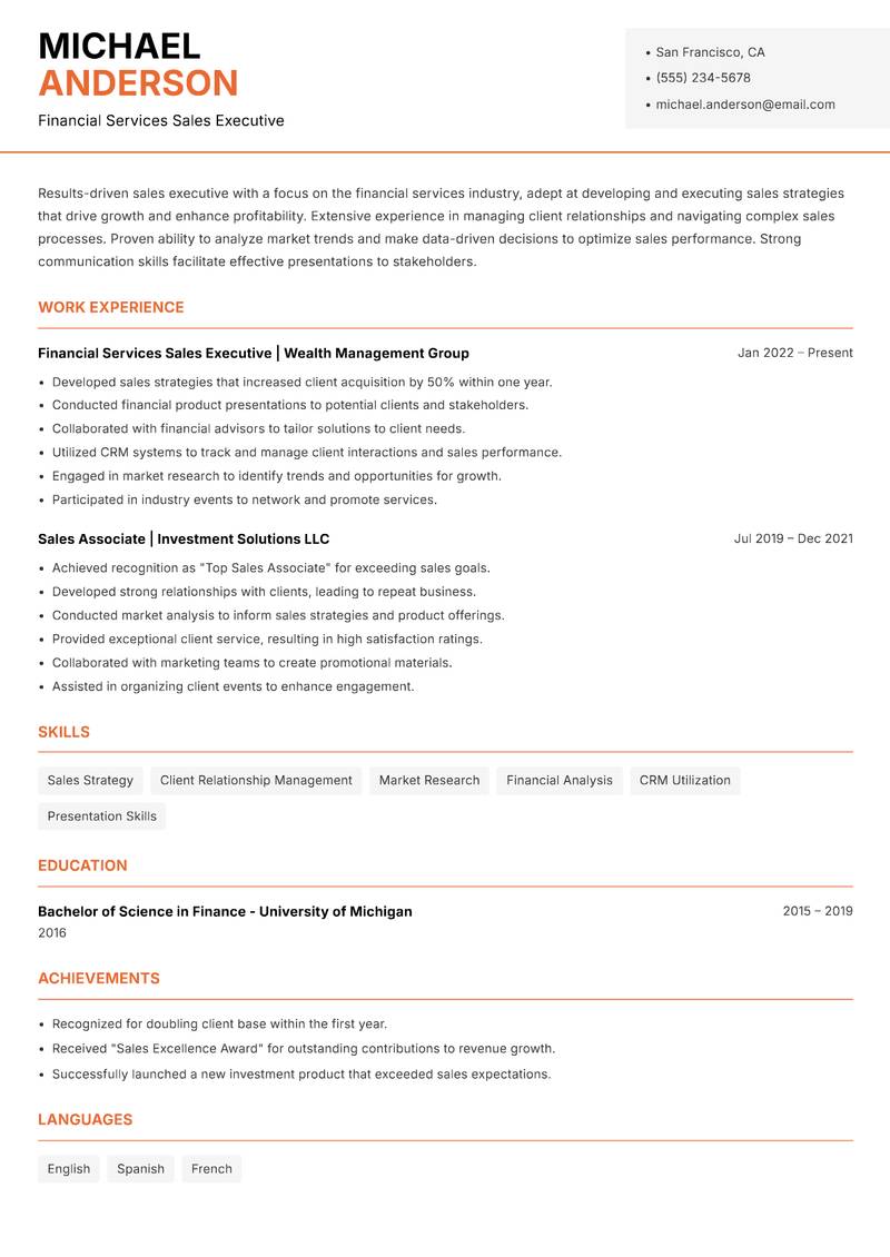 Site Sales Executive Resume Template