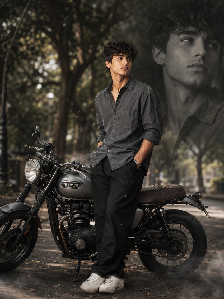 Midnight Rider Noir 🏍️ — AI image prompt example