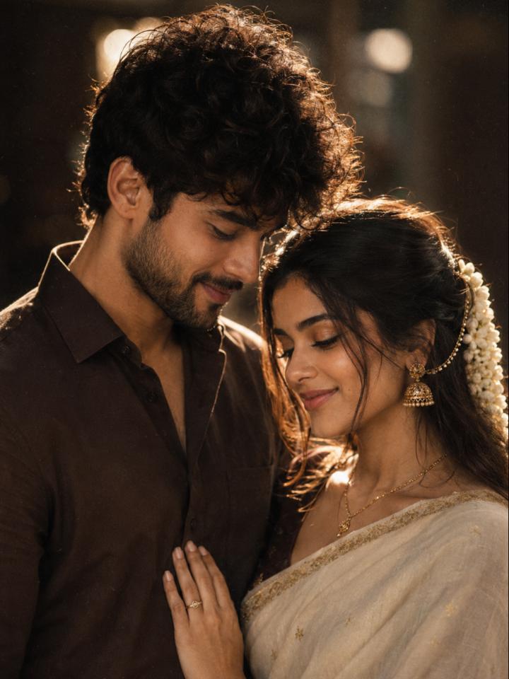 Golden Hour Love Story ✨🤍 — AI image prompt example