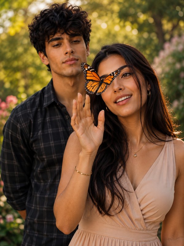 A Butterfly Between Us | Cinematic Love Story — AI image prompt example