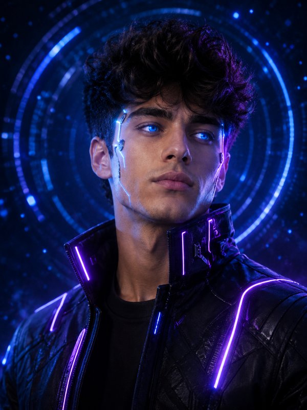 Neon Ascension | Cyberpunk Character Portrait — AI image prompt example