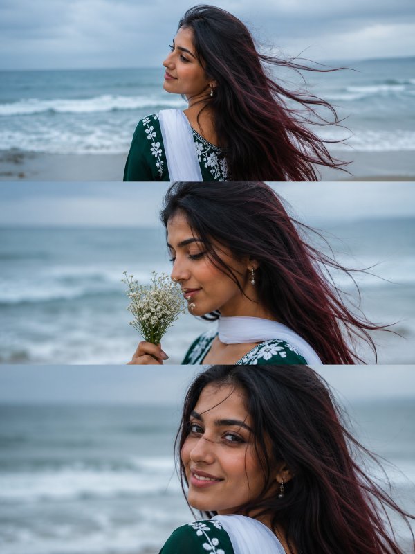 Coastal Breeze Triptych — AI image prompt example