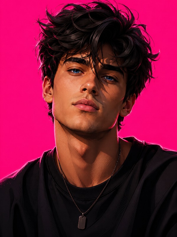 Neon Noir Character Portrait — AI image prompt example
