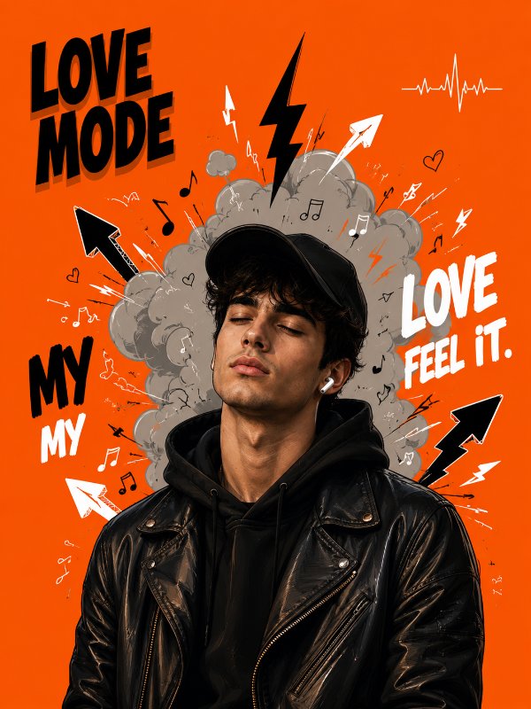 Love Mode Music Poster — AI image prompt example