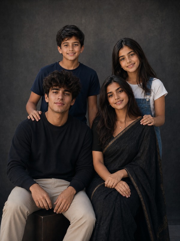 Professional Family Studio Portrait — AI image prompt example