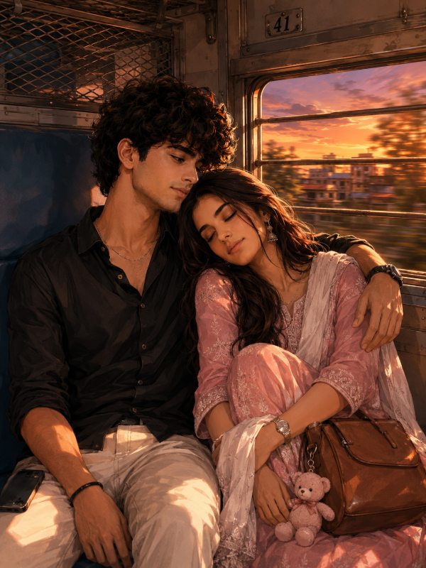 š Sunset Train Love Story ā AI image prompt example