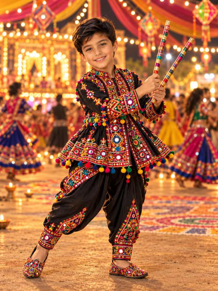 Navratri 2026 Kids Dandiya AI Photo Prompt