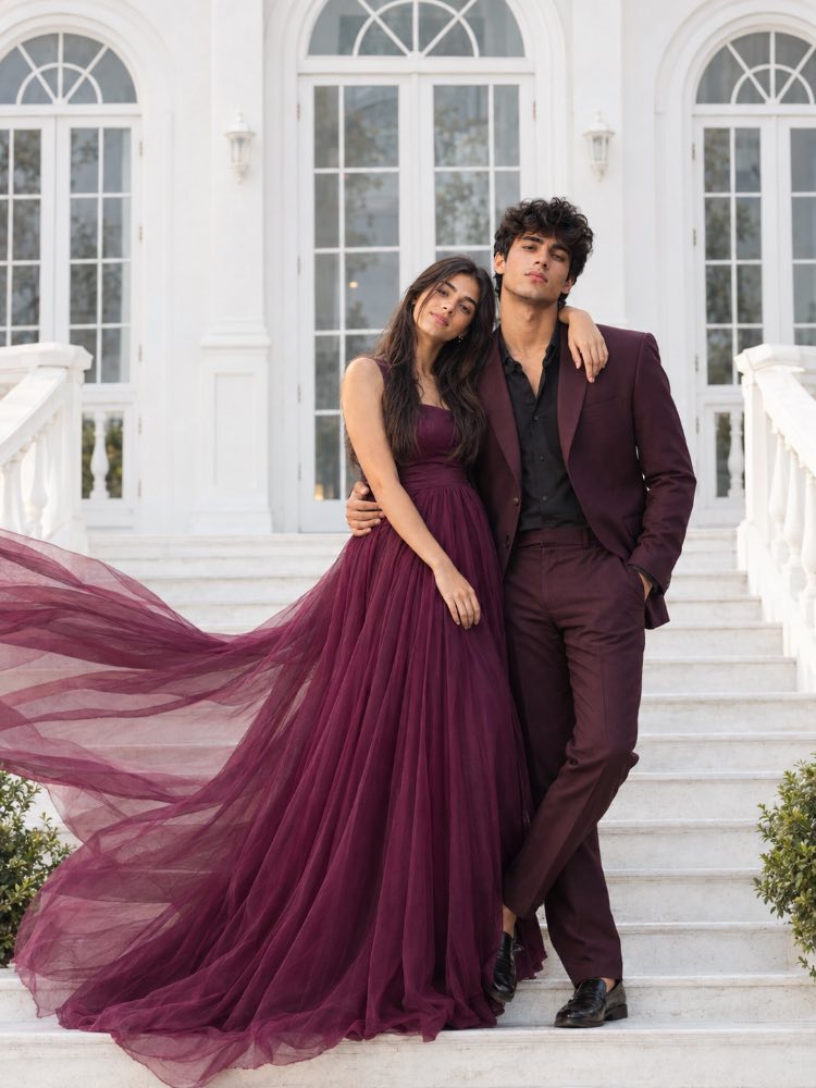 Luxury Pre Wedding Couple Portrait on White Staircase
