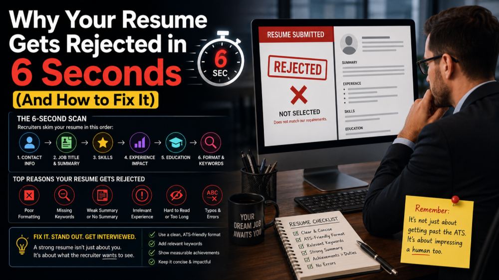 Why Your Resume Gets Rejected in 6 Seconds (And How to Fix It)